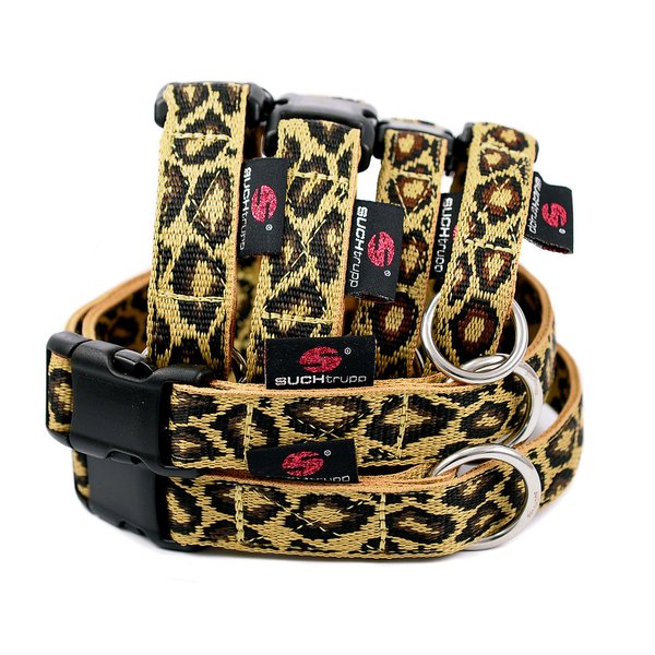Hundehalsband small LEO (Leopard), ausgefallene & stylische Hundehalsbänder kleine Hunde & Welpen.