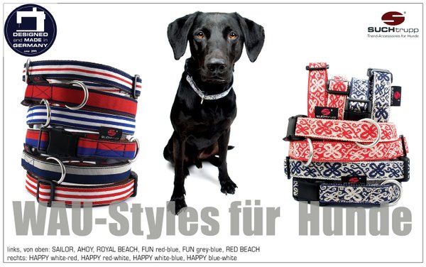 Hundehalsband FUN RED-BLUE medium, Hundehalsbänder