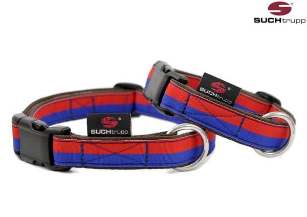 Hundehalsband FUN RED-BLUE medium, Hundehalsbänder