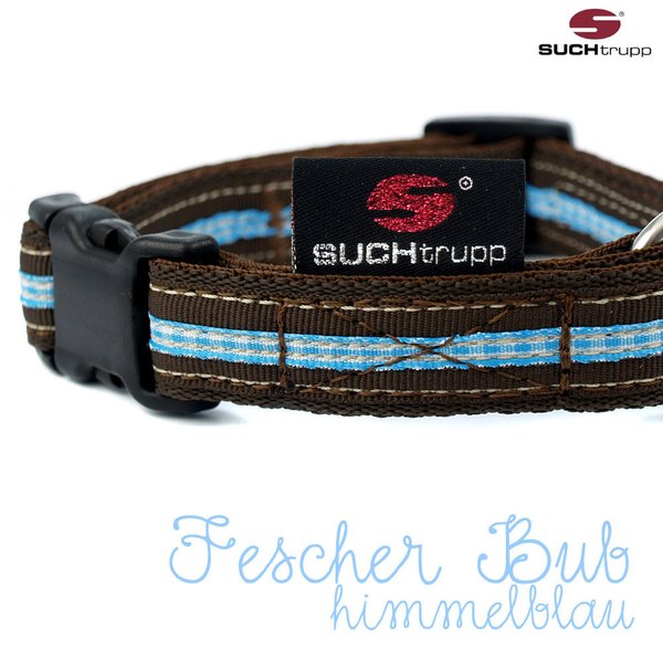 WIESN-Hundehalsband FESCHER BUB small himmelblau