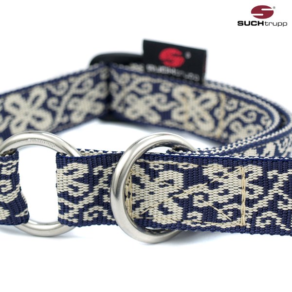 Schlupfhalsband, Stopp-Hundehalsband HAPPY blue-white medium