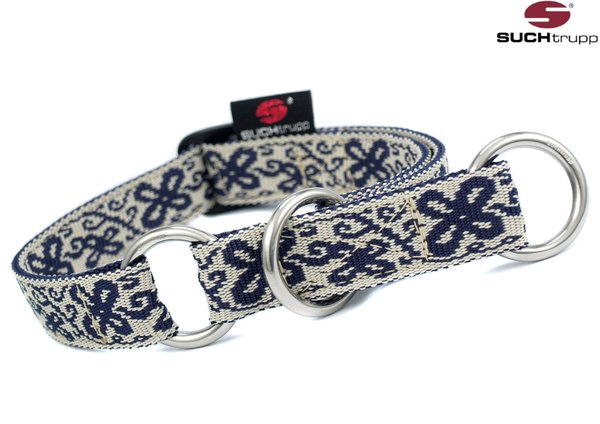 Schlupfhalsband, Stopp-Hundehalsband HAPPY white-blue medium