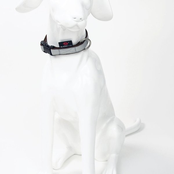 Hundehalsband small PURE LIGHT-GREY, stilvolle & edle Halsbänder kleine Hunde, Welpen, hellgrau.