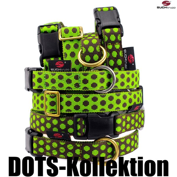 Dots-gepunktet-hundehalsband-gruen-braun-punkte-design-suchtrupp