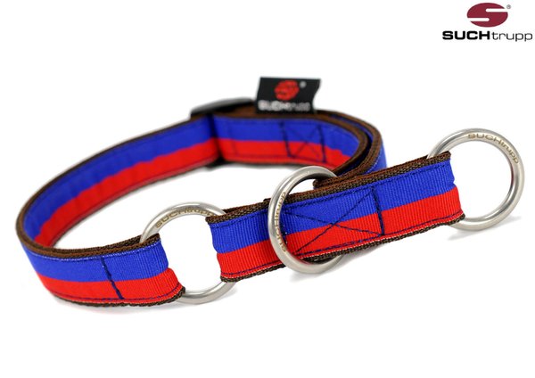 Schlupfhalsband, Stopp-Hundehalsband FUN RED-BLUE medium