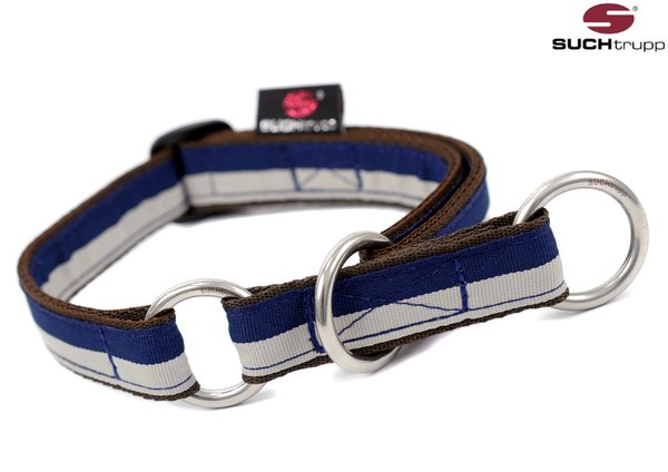 Schlupfhalsband, Stopp-Hundehalsband FUN grey-blue medium