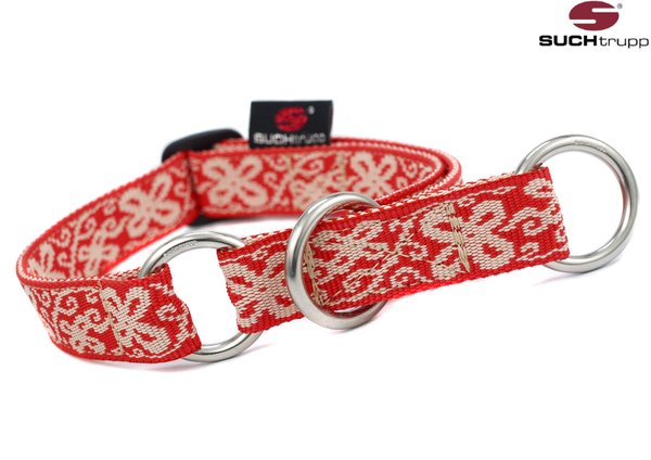 Schlupfhalsband, Stopp-Hundehalsband HAPPY red-white medium