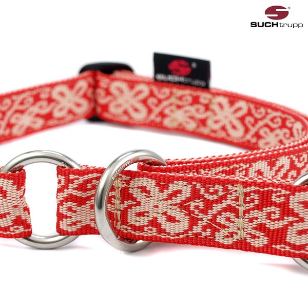 Schlupfhalsband, Stopp-Hundehalsband HAPPY RED-WHITE large