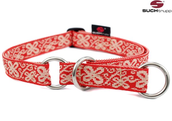 Schlupfhalsband, Stopp-Hundehalsband HAPPY RED-WHITE large