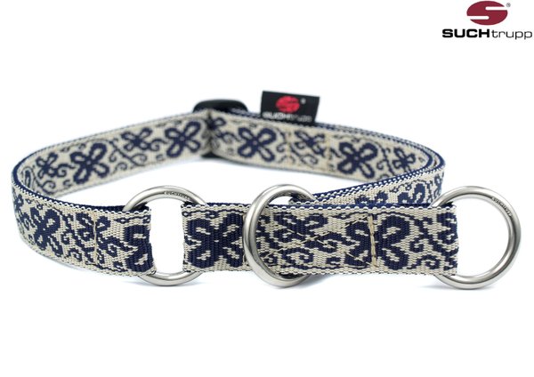 Schlupfhalsband, Stopp-Hundehalsband HAPPY white-blue large