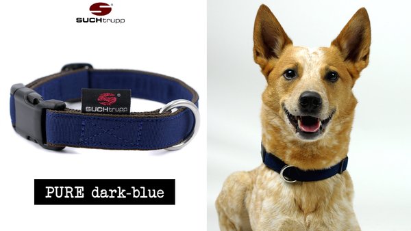 Hundehalsband PURE DARK-BLUE medium, Hundehalsbänder