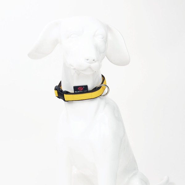 Hundehalsband PURE LIGHT-YELLOW, schönste Hundehalsbänder kleine Hunde & Welpen, zitronengelb