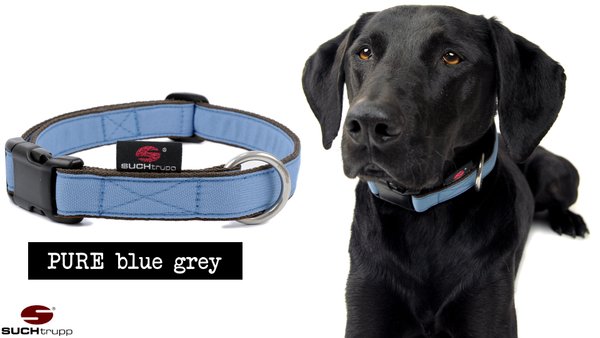 Hundehalsband PURE GREY-BLUE medium, Hundehalsbänder