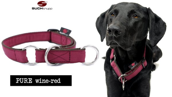 Schlupfhalsband, Stopp-Hundehalsband PURE WINE-RED medium